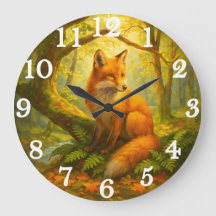 Alert fox in sunlit woodland