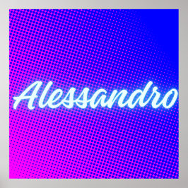 Alessandro – Retro‑Wave Neon Name Aesthetic Poster
