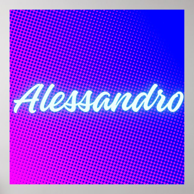 Alessandro – Retro‑Wave Neon Name Aesthetic Poster (Framsidan)