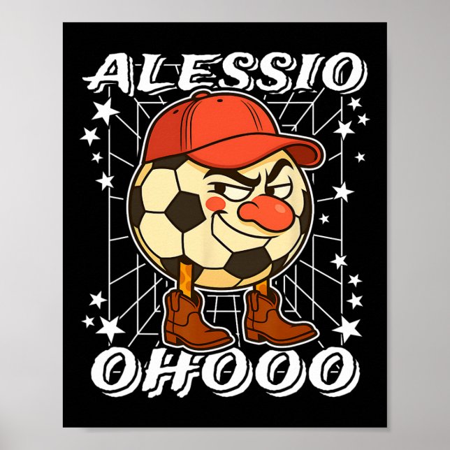 Alessio Italian-brainrot Soccer Byll Clown Nose Co Poster (Framsidan)