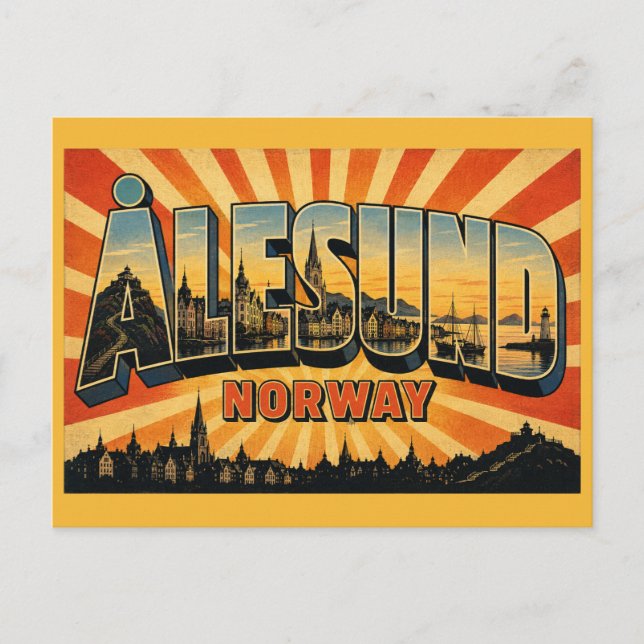 Ålesund Norge Jugendstil Vykort (Framsida)