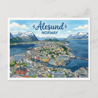 Ålesund Norge Resa vykort