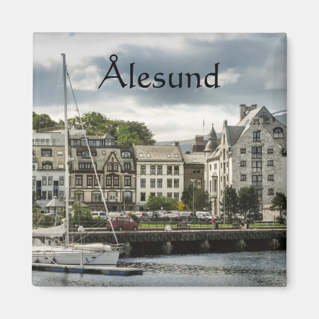 Alesund Norge Souvenir Magnet (Framsidan)