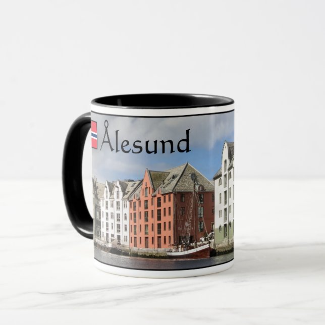 Alesund Norge Souvenir Mugg (Framsida vänster)