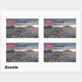 Alesund Norge Souvenir Rektangulärt Klistermärke
