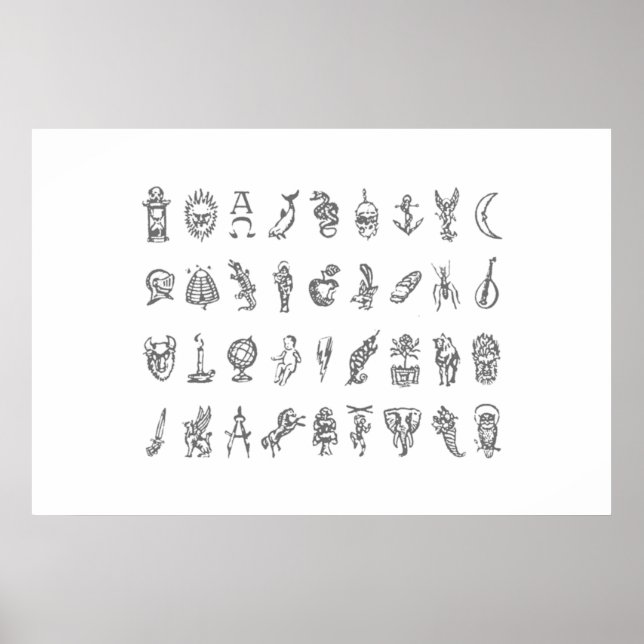 Alethiometer Symbols Grid Golden Compass Symbo Poster (Framsidan)
