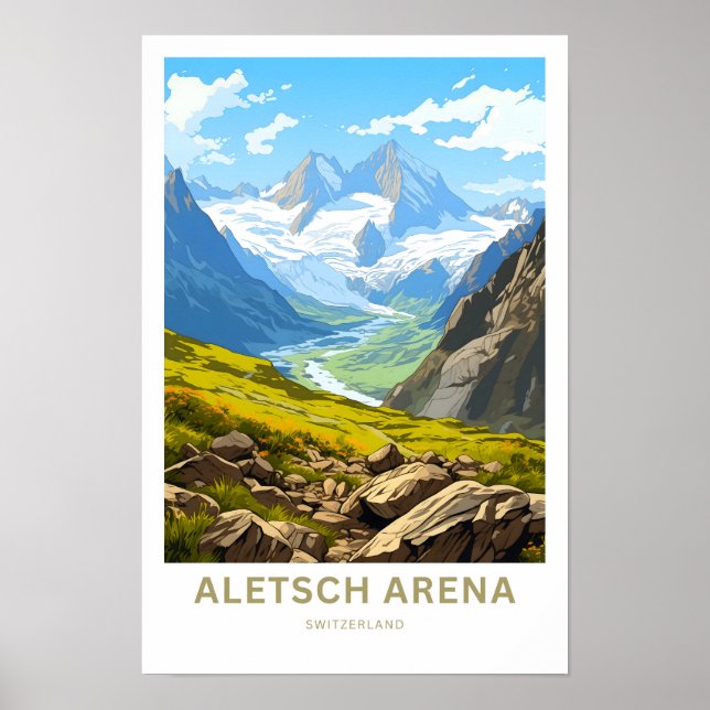 Aletsch Arena Schweiz Travel Print Poster (Framsidan)