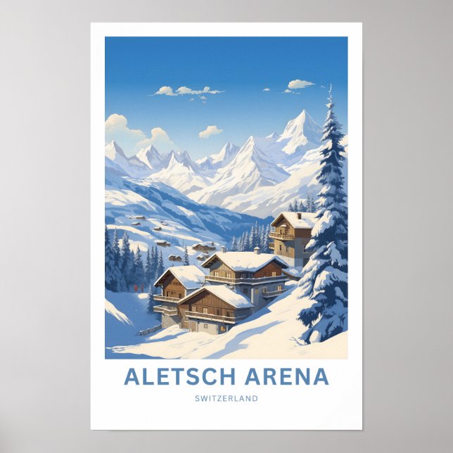 Aletsch Arena Schweiz Travel Print Poster (Framsidan)