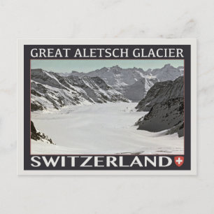 Aletsch Glacier - på svart Vykort