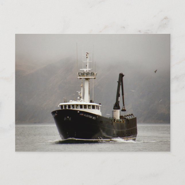 Aleutian No. 1, Crab Boat in Dutch Harbor, Alaska Vykort (Framsida)