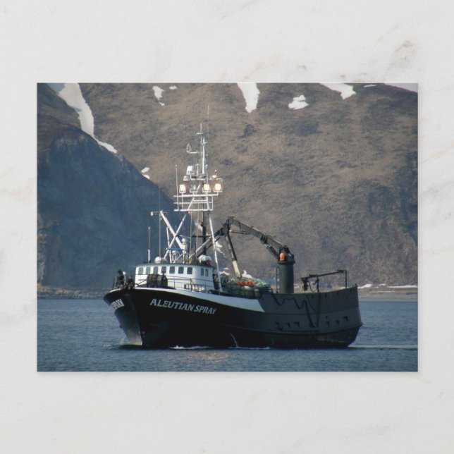 Aleutian Spray, Crab Boat in Dutch Harbor, AK Vykort (Framsida)