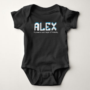 Alex boys namn och menar pixeltext tee