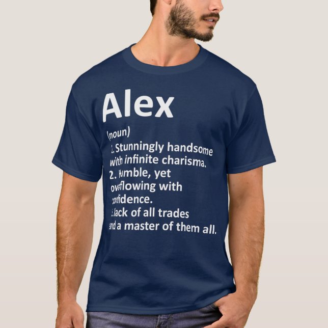 ALEX Definition Personalized Name Funny Birthday T Shirt (Framsida)