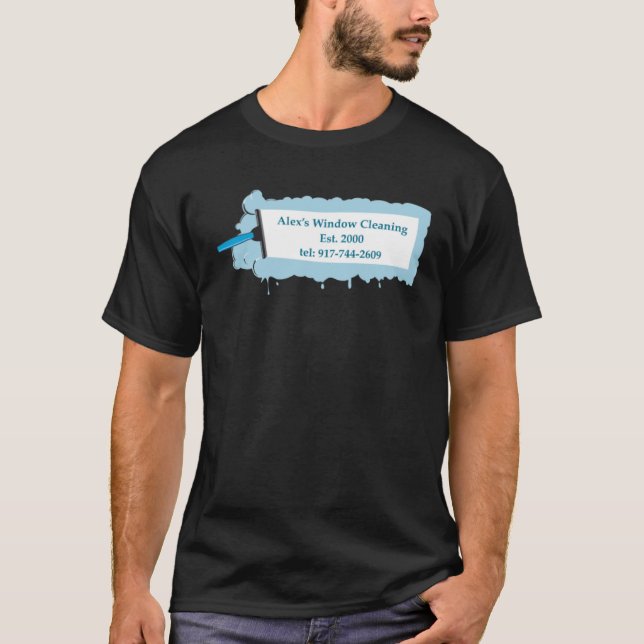 Alex fönsterrengöring Est 2000 T Shirt (Framsida)