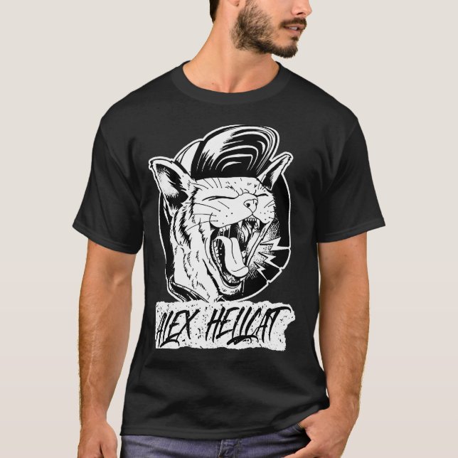 Alex Hellcat Screaming Kat Punk T Shirt (Framsida)