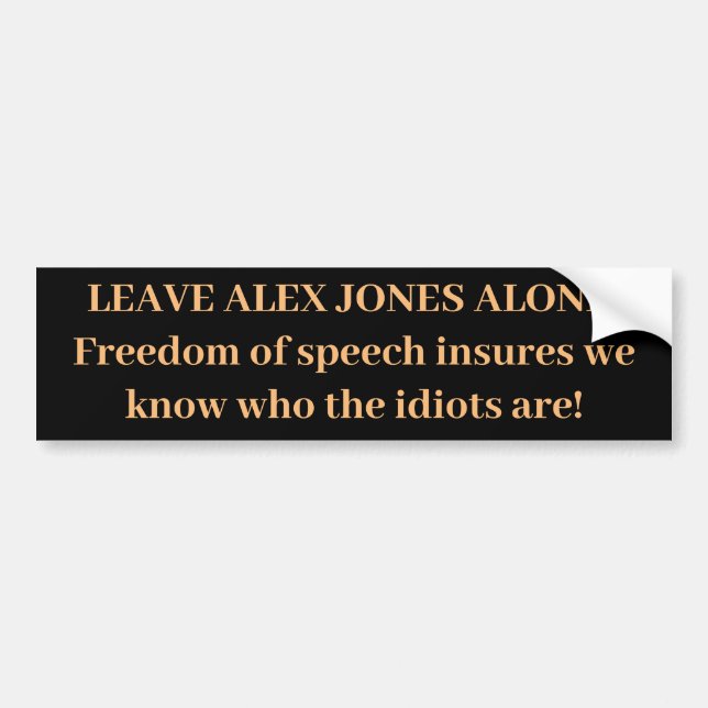 ALEX JONES Bumper Sticker Bildekal (Framsidan)