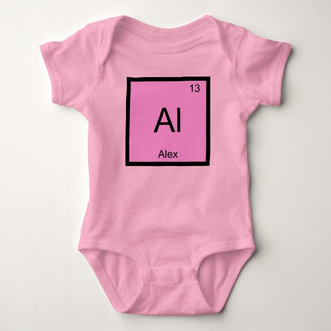 Alex Namn Kemi Element Periodiska Systemet Tee (Framsida)