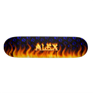 Alex skateboard eld och flammor design. bräda 19,5 cm