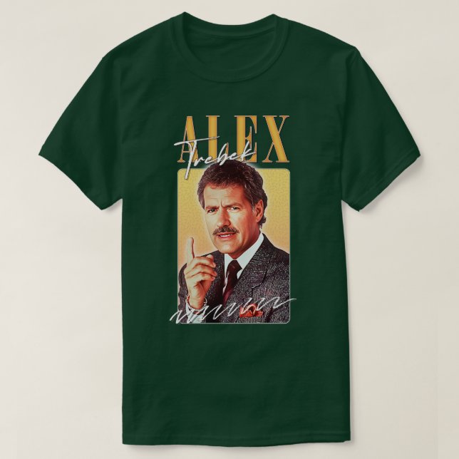 Alex Trebek Retro Aesthetic Fläkt Design T Shirt (Design framsida)