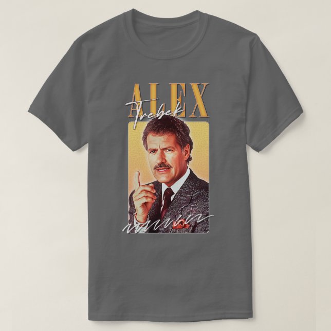 Alex Trebek Retro Aesthetic Fläkt Design T Shirt (Design framsida)