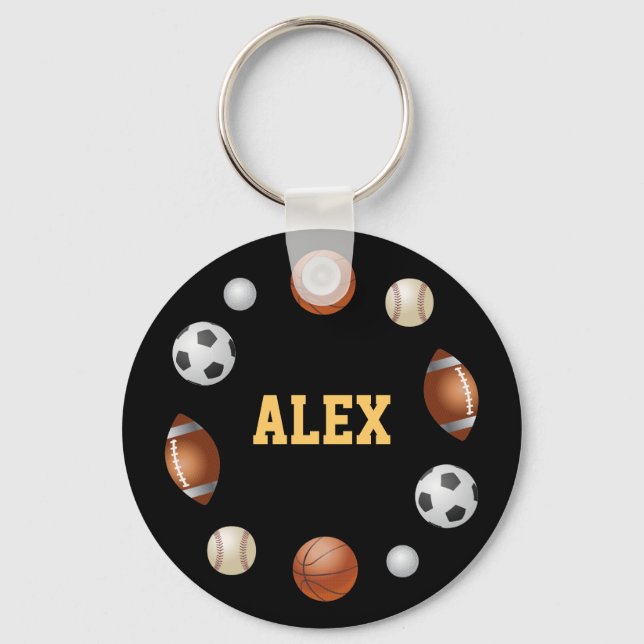 Alex World of Sports Keychain - Black Nyckelring (Framsida)