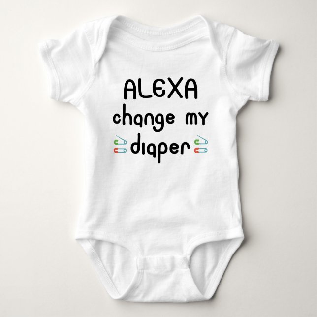 Alexa ändrar mitt söta och roliga citat baby t shirt (Framsida)