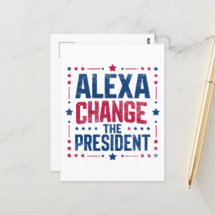 Alexa Byte av ordförande Funny Policy Vykort
