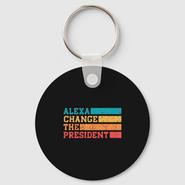 Alexa byter president Trump Funny Val Q Nyckelring (Framsida)