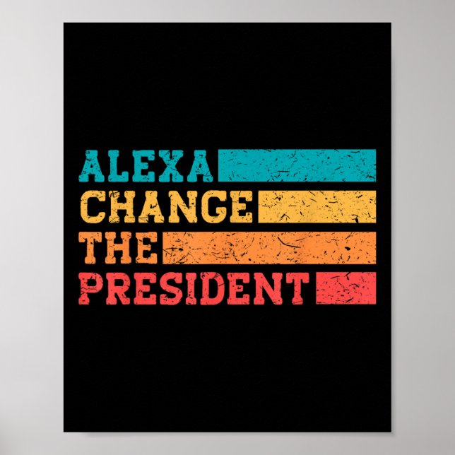 Alexa byter president Trump Funny Val Q Poster (Framsidan)
