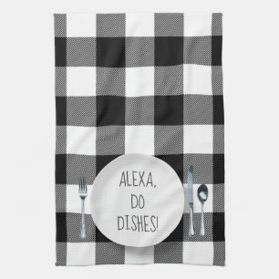 Alexa Command humor för diskar Kökshandduk