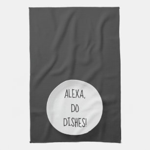 Alexa Command humor för tvättande av diskar Kökshandduk