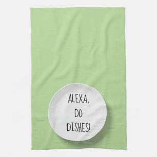 Alexa Command humor för tvättande av diskar Kökshandduk