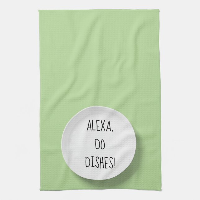 Alexa Command humor för tvättande av diskar Kökshandduk (Vertikal)