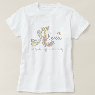 Alexa Flickor namn betyder monogram dam t T-shirt