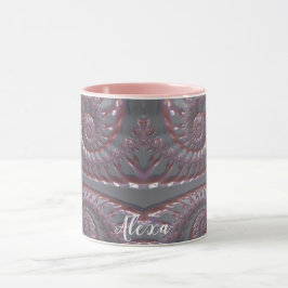 ALEXA ~ GLOSSY 3D Zany Rosa Silver ~ Mugg