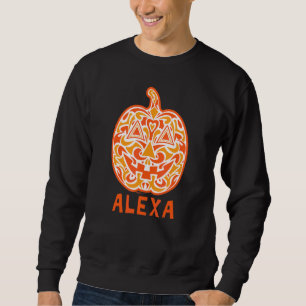 Alexa Halloween Socker Skalle Design Lång Ärmad Tröja