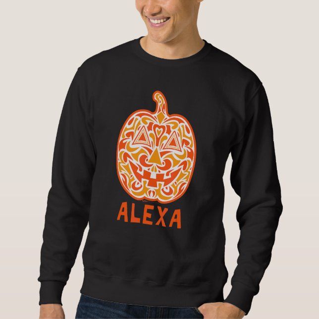 Alexa Halloween Socker Skalle Design Lång Ärmad Tröja (Framsida)