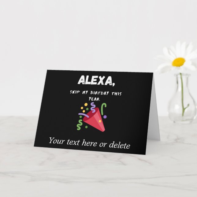 Alexa, hoppa över min födelsedag i år personlig kort (Liten växt)