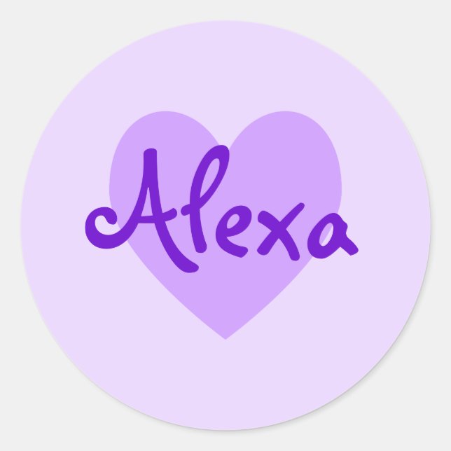 Alexa på Lila Runt Klistermärke (Framsida)