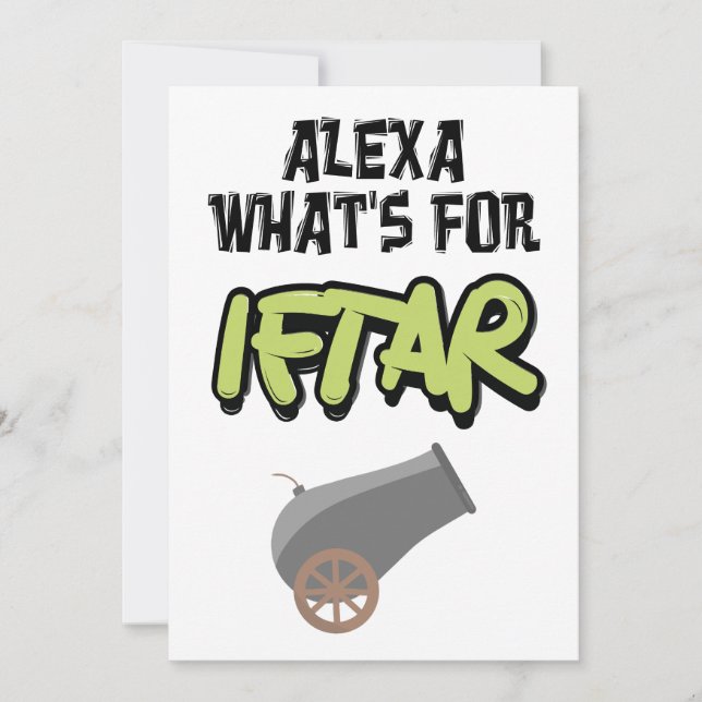 Alexa Vad är för Iftar Ramadan Roligt Meme  Julkort (Framsida)