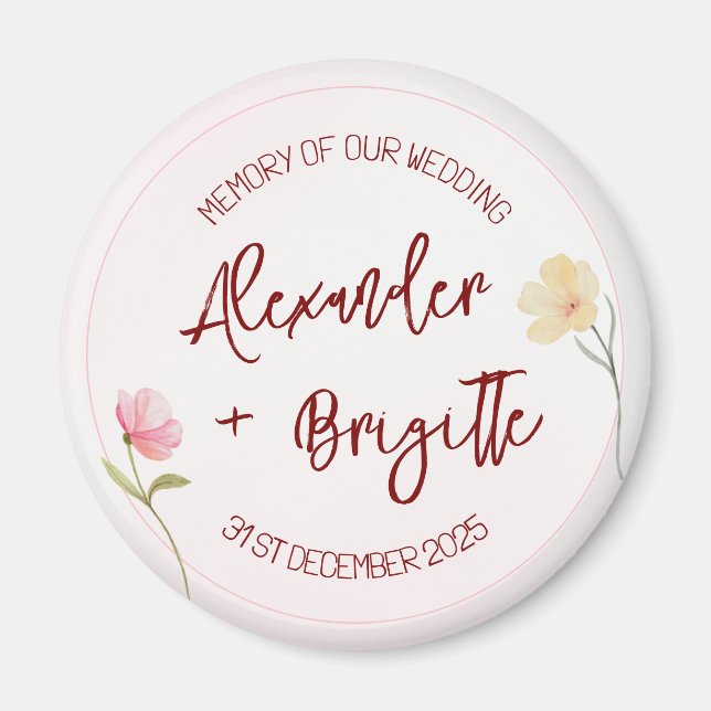 Alexander & Brigittes Bröllop Magnet (Framsidan)