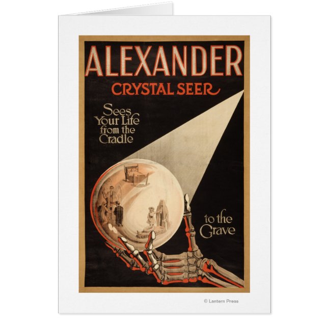 Alexander, Crystal "Cradle to the Grave" Magic Hälsningskort (Framsidan)