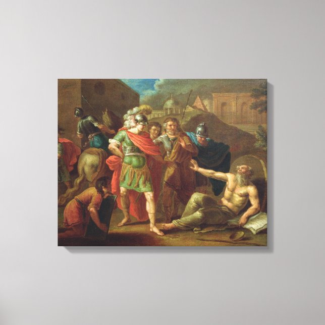 Alexander de Underbara besöken Diogenes på Korint Canvastryck (Framsida)