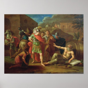 Alexander de Underbara besöken Diogenes på Korint Poster