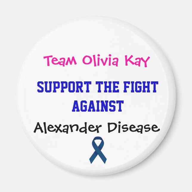 Alexander Disease Awareness Magnet Team Olivia (Framsidan)