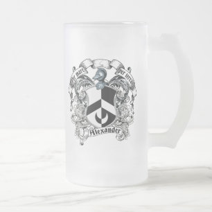 Alexander familjvapensköld frostat ölglas