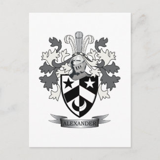 Alexander Family Crest Jackar om Arm Vykort