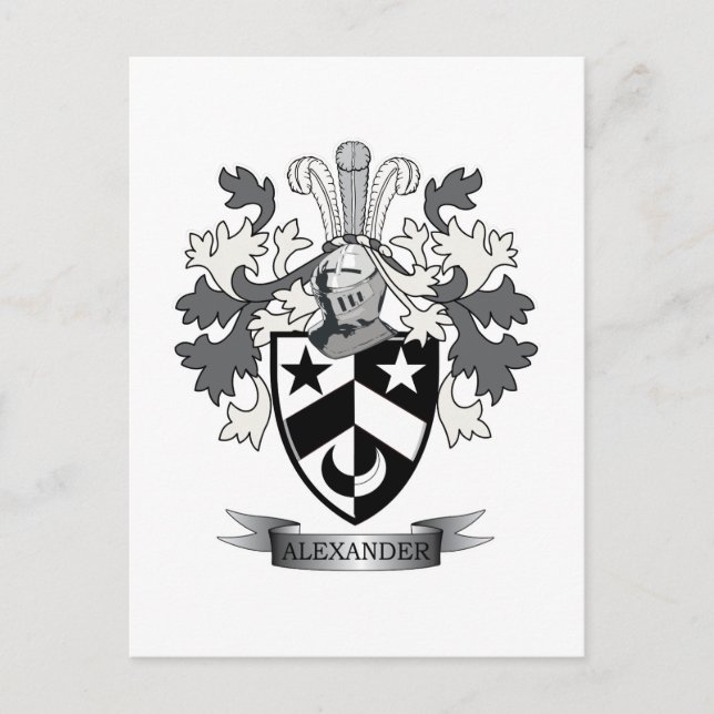 Alexander Family Crest Jackar om Arm Vykort (Framsida)
