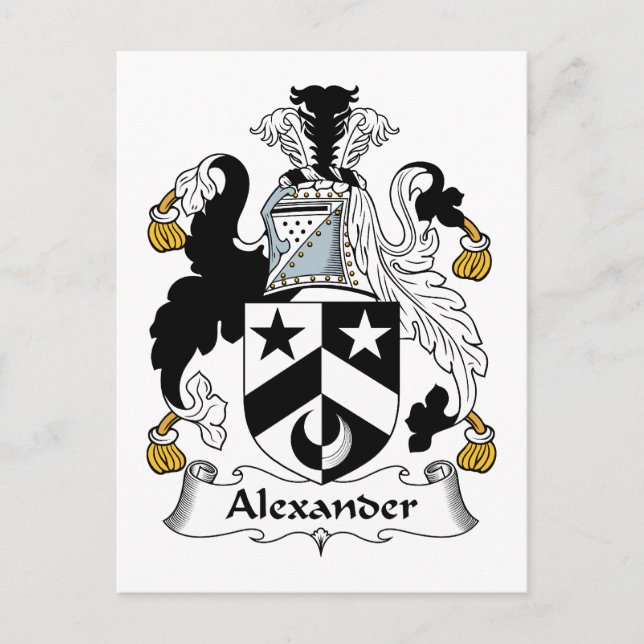 Alexander Family Crest Vykort (Framsida)