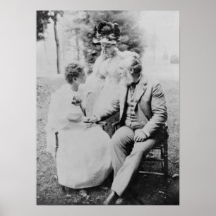 Alexander Graham Bell med Helen Keller Poster